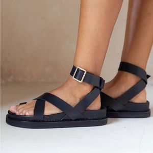 Liberte Leather Bronte Sandal in Black